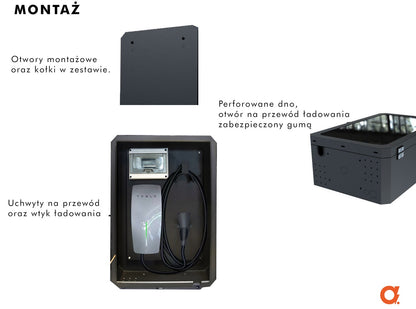 Metal Cabinet for EV Charger AMP-BOX Black